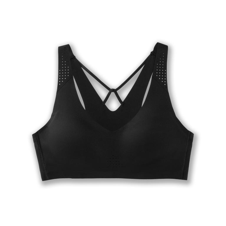 Brooks DARE V NECK Running Bra Womens Canada - Black (LIN581942)